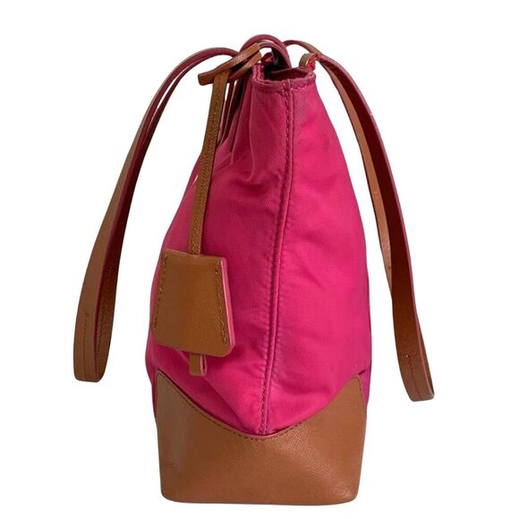 Tory Burch Pink Nylon Tote Shoulder Bag Medium Size - Picture 4 of 13